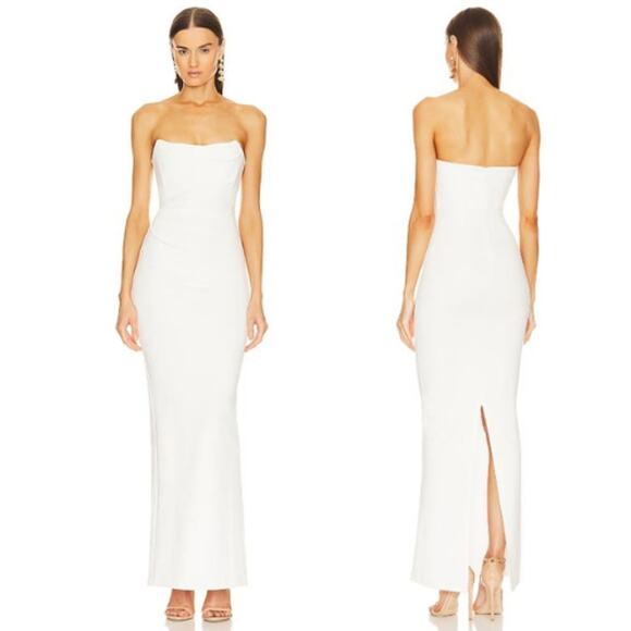 NWT Revolve x Michael Costello Briggs Strapless Boned Gown Ivory Womens Size XL - Picture 1 of 15